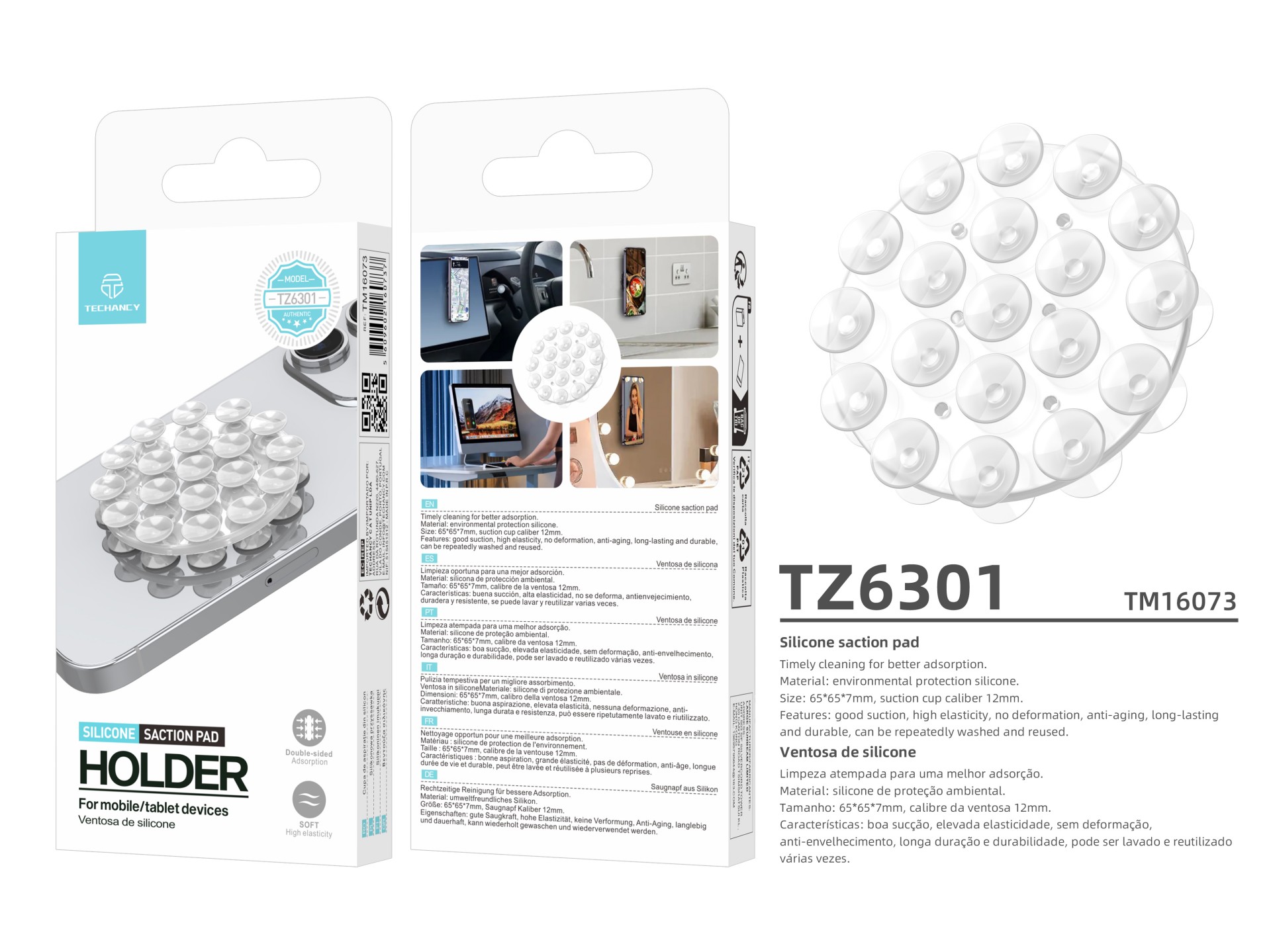 Techancy Supporto per cuscino in silicone TZ6301, materiale ecologico, 65×65×7 mm, elevata elasticit Techancy Supporto per cuscino in silicone TZ6301, materiale ecologico, 65×65×7 mm, elevata elasticit
