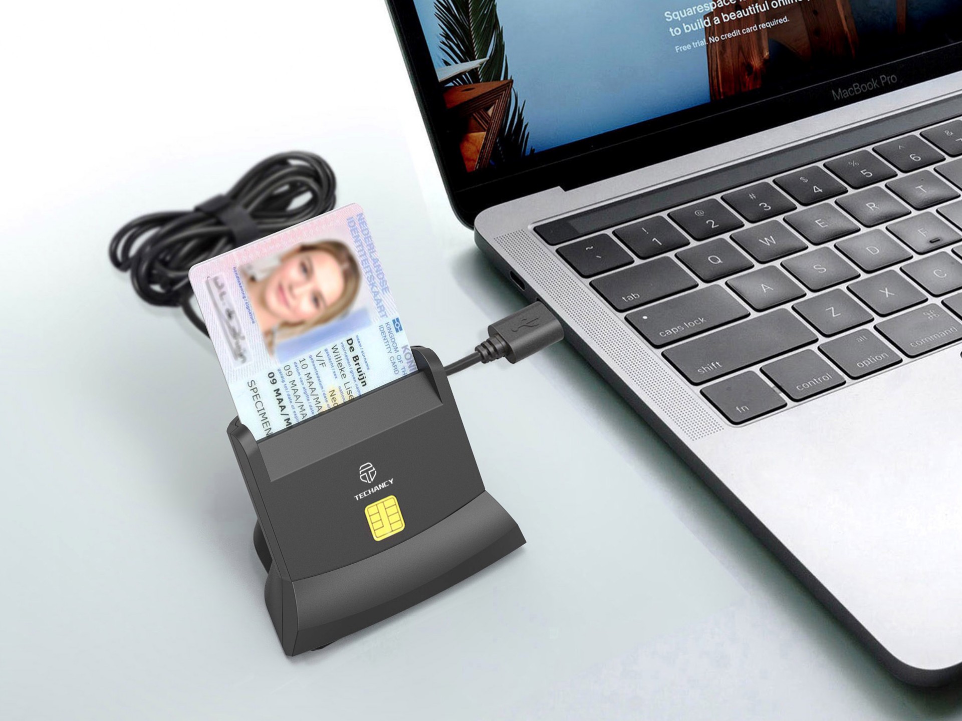 Techancy MI0630 lettore di smart card, interfaccia USB 2.0, supporta pi� tipi di carte, compatibile 