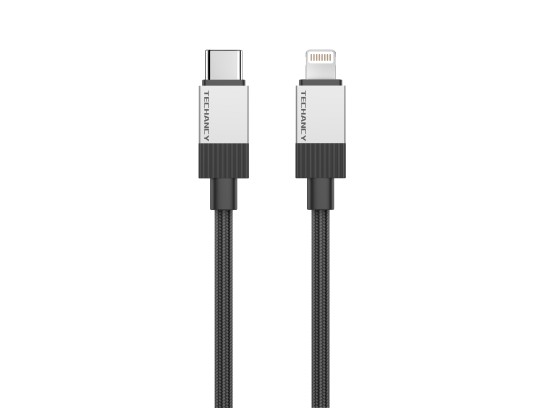 Techancy Cble de donnes PD TB1800, 27 W, 1 m noir, USB-C vers Lightning, connecteur en alliage d'a