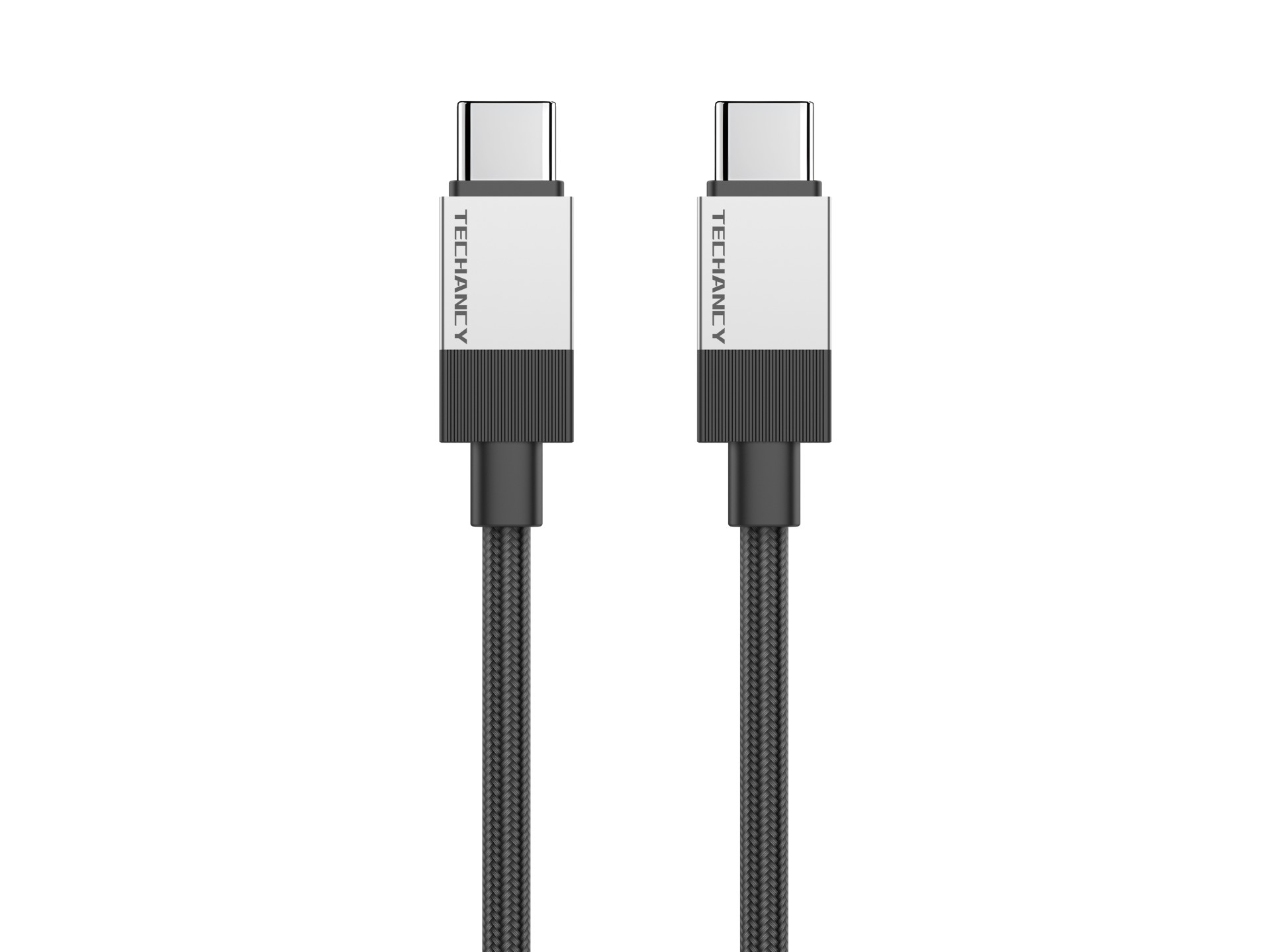 Techancy PD Data Cable TB1800, 60W, 1m black, USB-C to USB-C, aluminum alloy connector, braided desi Techancy PD Data Cable TB1800, 60W, 1m black, USB-C to USB-C, aluminum alloy connector, braided desi