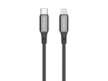 Techancy USB-C to Lightning Cable TB1802, 27W, 1m black, aluminum connector, anti-slip design, compa