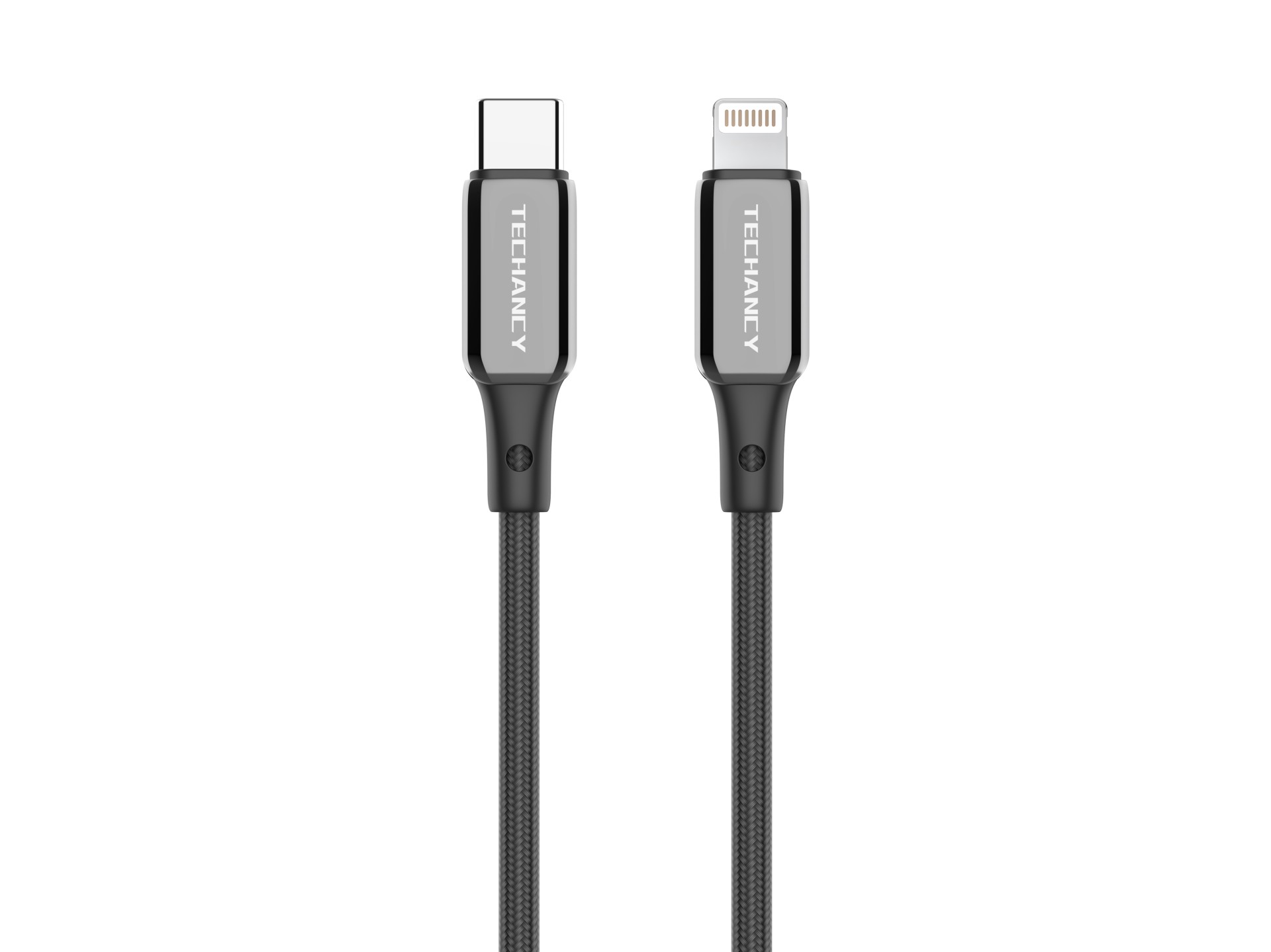 Techancy USB-C-zu-Lightning-Kabel TB1802, 27 W, 1 m schwarz, Aluminiumstecker, rutschfestes Design, 
