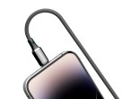 Techancy Cavo USB-C a Lightning TB1802, 27 W, 1 m nero, connettore in alluminio, design antiscivolo,