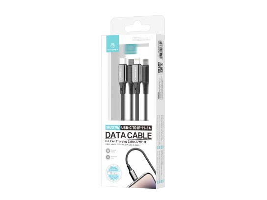 Techancy USB-C-zu-Lightning-Kabel TB1802, 27 W, 1 m schwarz, Aluminiumstecker, rutschfestes Design, 