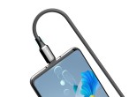 Techancy USB-C to USB-C Cable TB1802, 60W, 1m black, aluminum connector, anti-slip design, fast tran