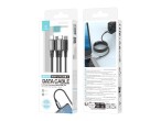 Techancy USB-C to USB-C Cable TB1802, 60W, 1m black, aluminum connector, anti-slip design, fast tran