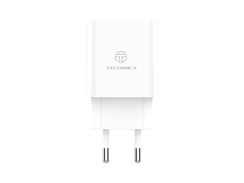 Techancy Caricatore a doppia porta USB-A+USB-C TA2820, 45 W PD, design portatile, compatibile con pi