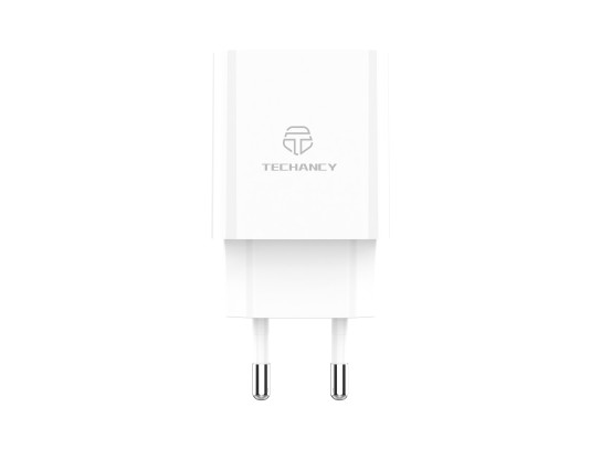 Techancy Caricatore a doppia porta USB-A+USB-C TA2820, 45 W PD, design portatile, compatibile con pi