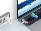 Techancy Caricatore USB-A+USB-C+USB-C TA2822, 45 W PD, con cavo USB-C a Lightning da 1 m, compatibil