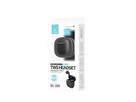 Techancy TWS Earbuds KP2709, kabelloses 5.3 Bluetooth, Typ-C-Ladeanschluss, 10 m Reichweite, 5 h Mus Techancy TWS Earbuds KP2709, kabelloses 5.3 Bluetooth, Typ-C-Ladeanschluss, 10 m Reichweite, 5 h Mus