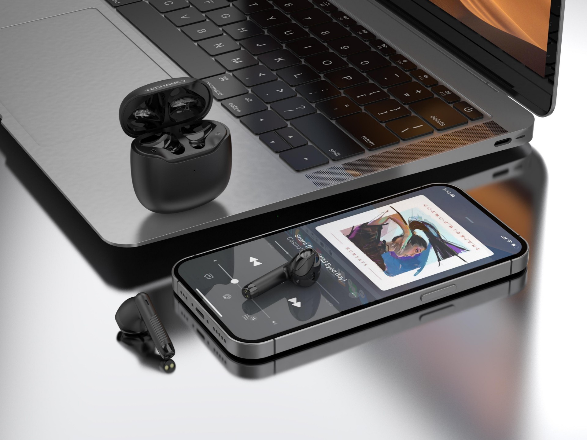Techancy TWS Earbuds KP2709, kabelloses 5.3 Bluetooth, Typ-C-Ladeanschluss, 10 m Reichweite, 5 h Mus Techancy TWS Earbuds KP2709, kabelloses 5.3 Bluetooth, Typ-C-Ladeanschluss, 10 m Reichweite, 5 h Mus