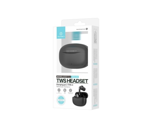 Techancy Auricolari TWS KP2712, Bluetooth 5.4 wireless, porta di ricarica di tipo C, portata 15 m, Techancy Auricolari TWS KP2712, Bluetooth 5.4 wireless, porta di ricarica di tipo C, portata 15 m,