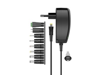 Techancy Adattatore di alimentazione regolabile TL7342, 30 W, tensione variabile da 3 a 12 V CC, 8 p