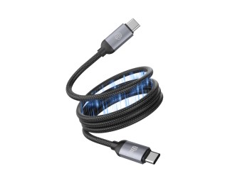 Techancy Cble magntique TB1802 USB-C vers USB-C 1 m 60 W PD prend en charge une charge de 30 W et 