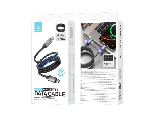Techancy Magnetic Cable TB1802 USB-C to USB-C 1M 60W PD supports 30W charging and 480Mbps data trans Techancy Magnetic Cable TB1802 USB-C to USB-C 1M 60W PD supports 30W charging and 480Mbps data trans
