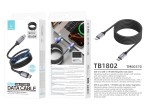 Techancy Cble magntique TB1802 USB-C vers USB-C 1 m 60 W PD prend en charge une charge de 30 W et 