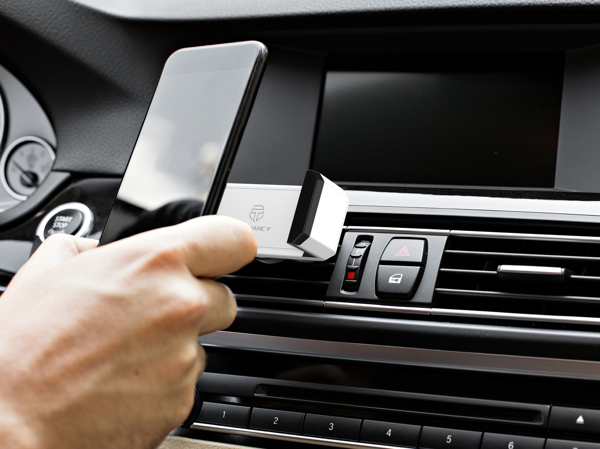 Techancy Supporto per cellulare da auto TI2280 Supporto antivibrante per griglia per dispositivi da 