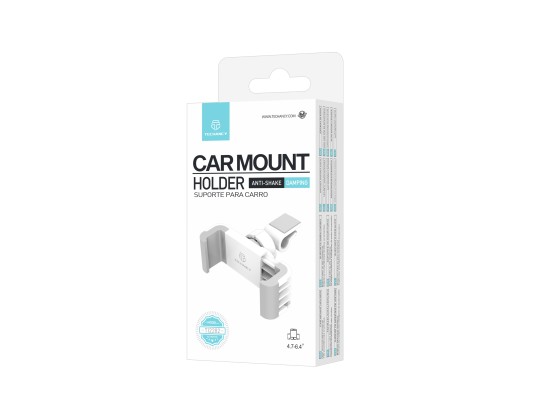 Techancy Car Mobile Phone Holder TI2282 Rotating Stable Compatible with 4.7 to 6.4 Inches White