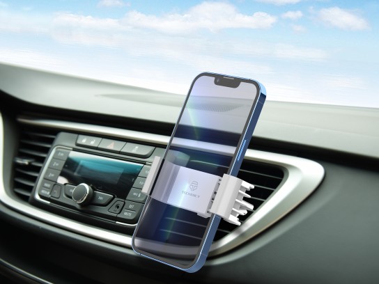 Techancy Car Mobile Phone Holder TI2282 Rotating Stable Compatible with 4.7 to 6.4 Inches White