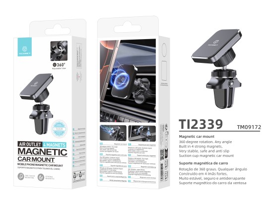 Techancy Magnetic Car Holder TI2339 360-degree grille mount, 4 strong, stable, non-slip magnets Blac Techancy Magnetic Car Holder TI2339 360-degree grille mount, 4 strong, stable, non-slip magnets Blac