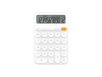Techancy MK1165 Desktop Calculator, 12 Digits, LCD Display, MRC GT MU Functions, Clear CE Key, White
