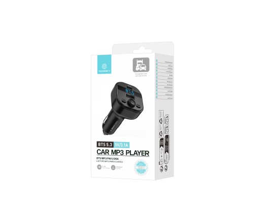 Techancy Leitor MP3 para Carro TE0873, Dupla Porta USB 3.1A, FM, U Disk, TF Card, Compativel 12V-24V Techancy Leitor MP3 para Carro TE0873, Dupla Porta USB 3.1A, FM, U Disk, TF Card, Compativel 12V-24V