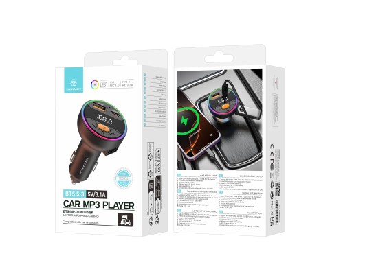 Techancy Auto-MP3-Player TE0874, PD30W+QC3.0, 7-farbiges Licht, FM 87,5-108 MHz, U-Disk, kompatibel Techancy Auto-MP3-Player TE0874, PD30W+QC3.0, 7-farbiges Licht, FM 87,5-108 MHz, U-Disk, kompatibel