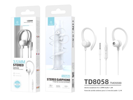 Techancy TD8058 3.5MM Stereo Headphones 1.2M Cable with Comfortable Microphone and High Fidelity Sou