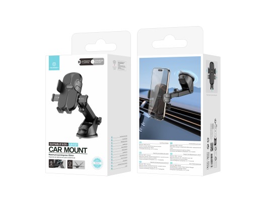 Supporto per cellulare da auto Techancy TI2341 Base a ventosa Funzionamento automatico Compatibile c Supporto per cellulare da auto Techancy TI2341 Base a ventosa Funzionamento automatico Compatibile c