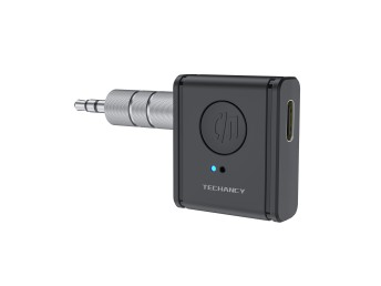 Techancy Receptor AUX Sem Fios TQ5908 Bluetooth 5.3, Audio Carro, Som Casa, Auriculares, Compacto e 