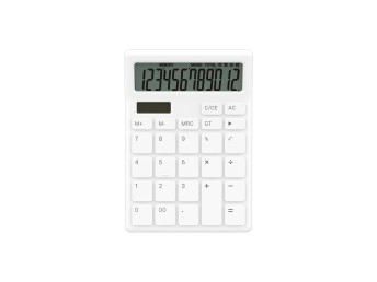 Techancy MK1166 12-stelliger Desktop-Taschenrechner mit GT/MU-Funktion und ABS-Gehuse TM25001 Wei