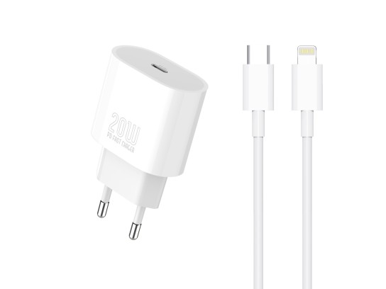 Caricabatterie Techancy TA2824 PD3.0 20W con cavo da USB-C a Lightning compatibile con iPhone serie 
