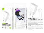 Techancy Carregador TA2824 PD3.0 20W com Cabo USB-C para Lightning Compatível com iPhone 8 a 14 Seri Techancy Carregador TA2824 PD3.0 20W com Cabo USB-C para Lightning Compatível com iPhone 8 a 14 Seri