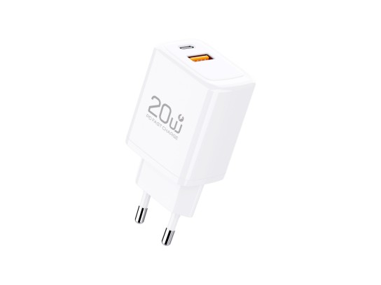 Caricabatterie Techancy TA2825 PD3.0 da 20 W con due porte USB-C e USB-A compatibile con vari telefo