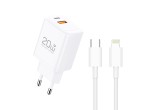 Techancy TA2826 PD3.0 20W Charger with Two USB-C Ports and Lightning Cable Compatible with iPhone 8 