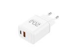 Techancy Carregador TA2825 PD3.0 20W com Duas Portas USB-C e USB-A Compativel com Diversos Telemovei