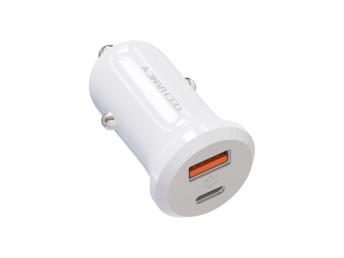 Techancy Carregador de Carro 30W TC6427 USB-A+USB-C Carregamento Rapido QC3.0 PD3.0 Compativel com T