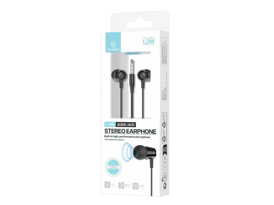 Techancy Auriculares Intra TD8025 Cable 3,5 mm Estéreo con Micrófono Cable 1,2 m Cancelación de Ruid Techancy Auriculares Intra TD8025 Cable 3,5 mm Estéreo con Micrófono Cable 1,2 m Cancelación de Ruid