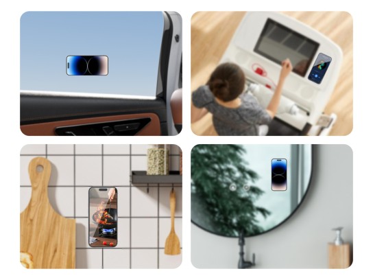 Techancy TZ6302 Suction Cup Holder for Mobile Phone Tablet Eco-Friendly Silicone 24 Suction Cups Str