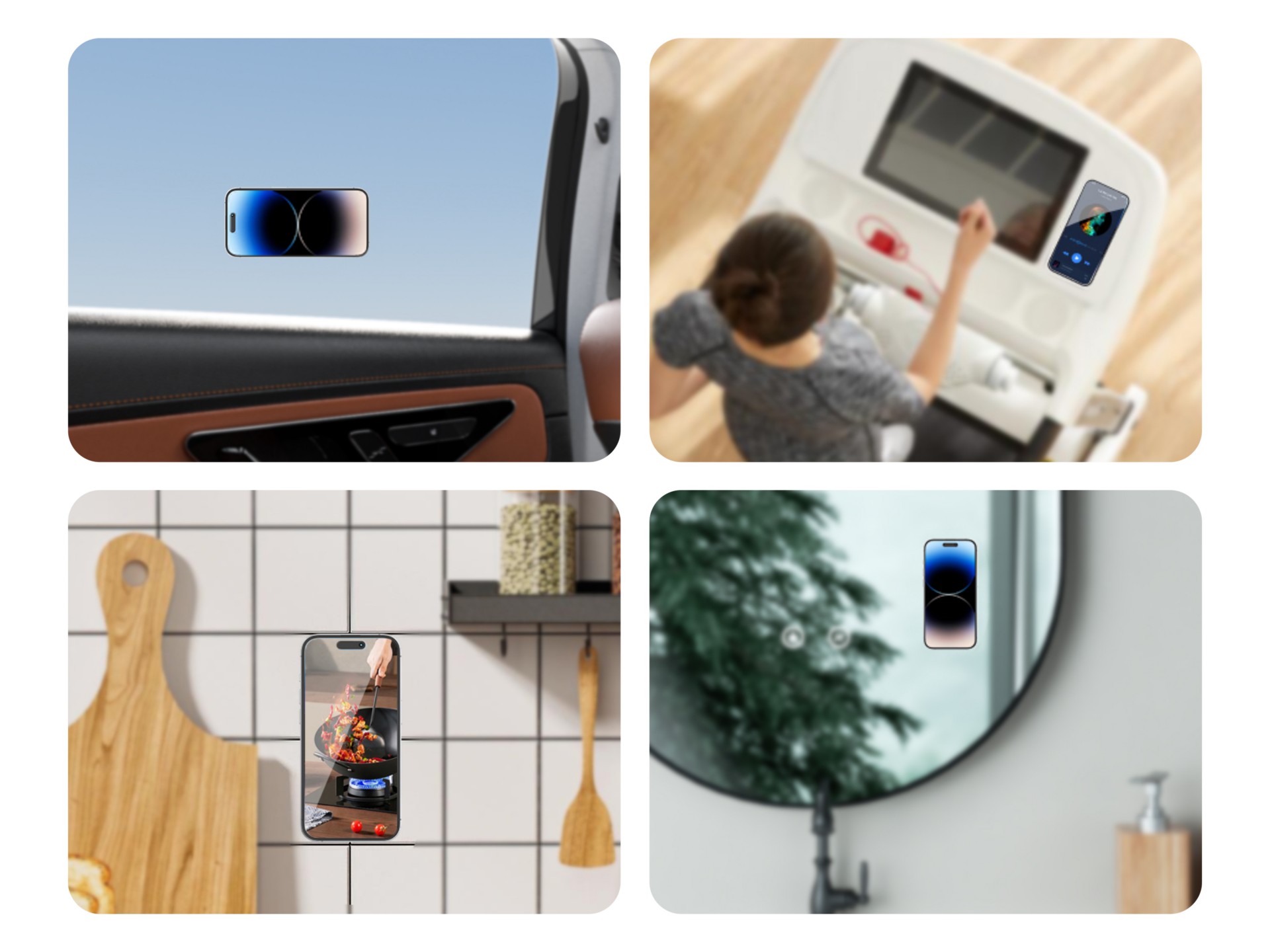 Techancy TZ6302 Suction Cup Holder for Mobile Phone Tablet Eco-Friendly Silicone 24 Suction Cups Str