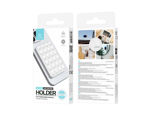 Techancy TZ6302 Suction Cup Holder for Mobile Phone Tablet Eco-Friendly Silicone 24 Suction Cups Str