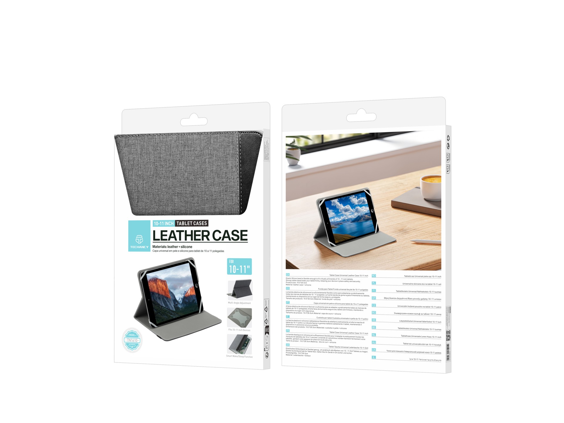 Techancy Capa Tablet TN1610 Universal Para 10-11 Polegadas Couro Silicone Ajustavel Multiangulos Fai Techancy Capa Tablet TN1610 Universal Para 10-11 Polegadas Couro Silicone Ajustavel Multiangulos Fai