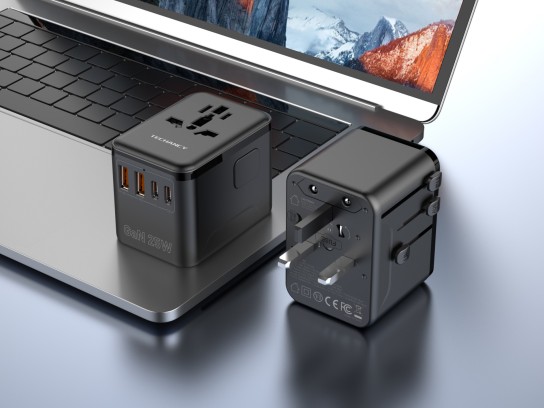 Techancy Adaptador universal de viaje MB2503 Convertidor de enchufe universal GaN 25 W 2500 W 10 A C Techancy Adaptador universal de viaje MB2503 Convertidor de enchufe universal GaN 25 W 2500 W 10 A C