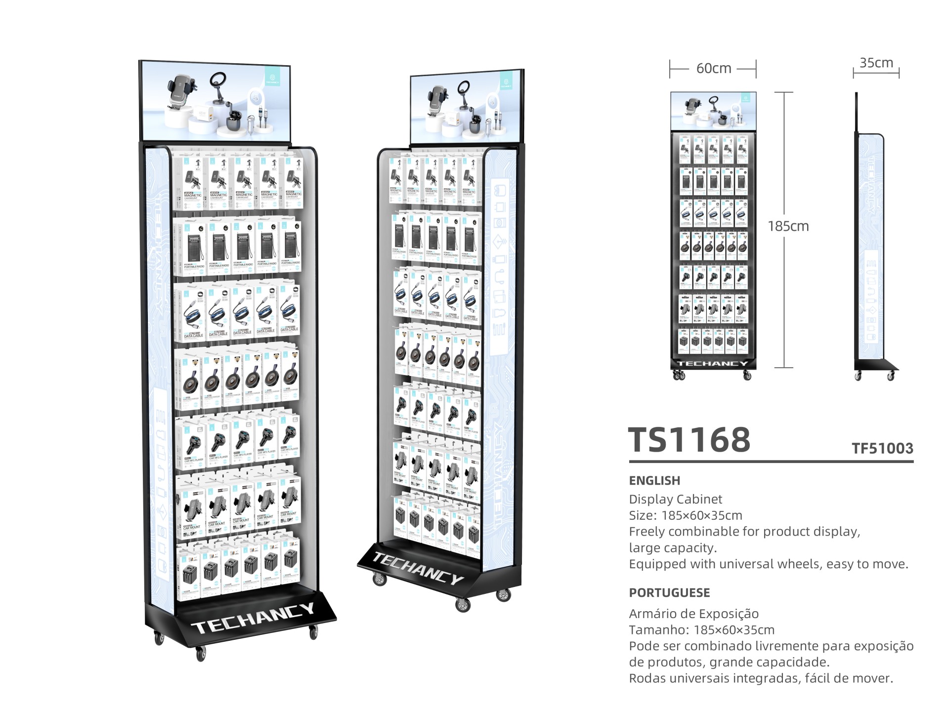 Techancy Flaches Regal mit Werbeschild 1906035 cm enth�lt keine Waren
