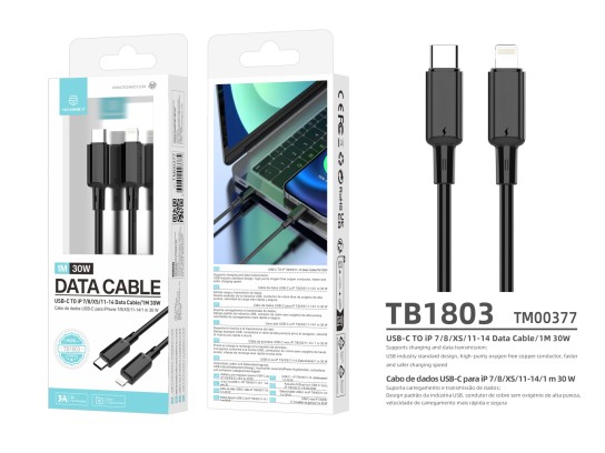 Techancy USB C to Lightning Cable TB1803 1m 30W Fast Charging and Data iPhone 7 8 XS 11 12 13 14 Bla Techancy USB C to Lightning Cable TB1803 1m 30W Fast Charging and Data iPhone 7 8 XS 11 12 13 14 Bla