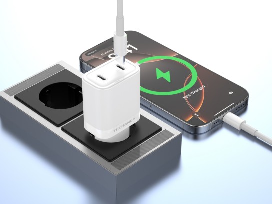 Techancy Caricatore 40W Doppio USB C PD PPS TA2827 Ricarica rapida per iPhone Android Tablet Adattat Techancy Caricatore 40W Doppio USB C PD PPS TA2827 Ricarica rapida per iPhone Android Tablet Adattat