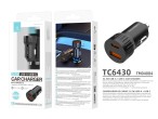 Techancy Carregador de carro 52.5W USB A e USB C PD PPS QC3.0 TC6430 Carregamento rapido 12V 24V Pre