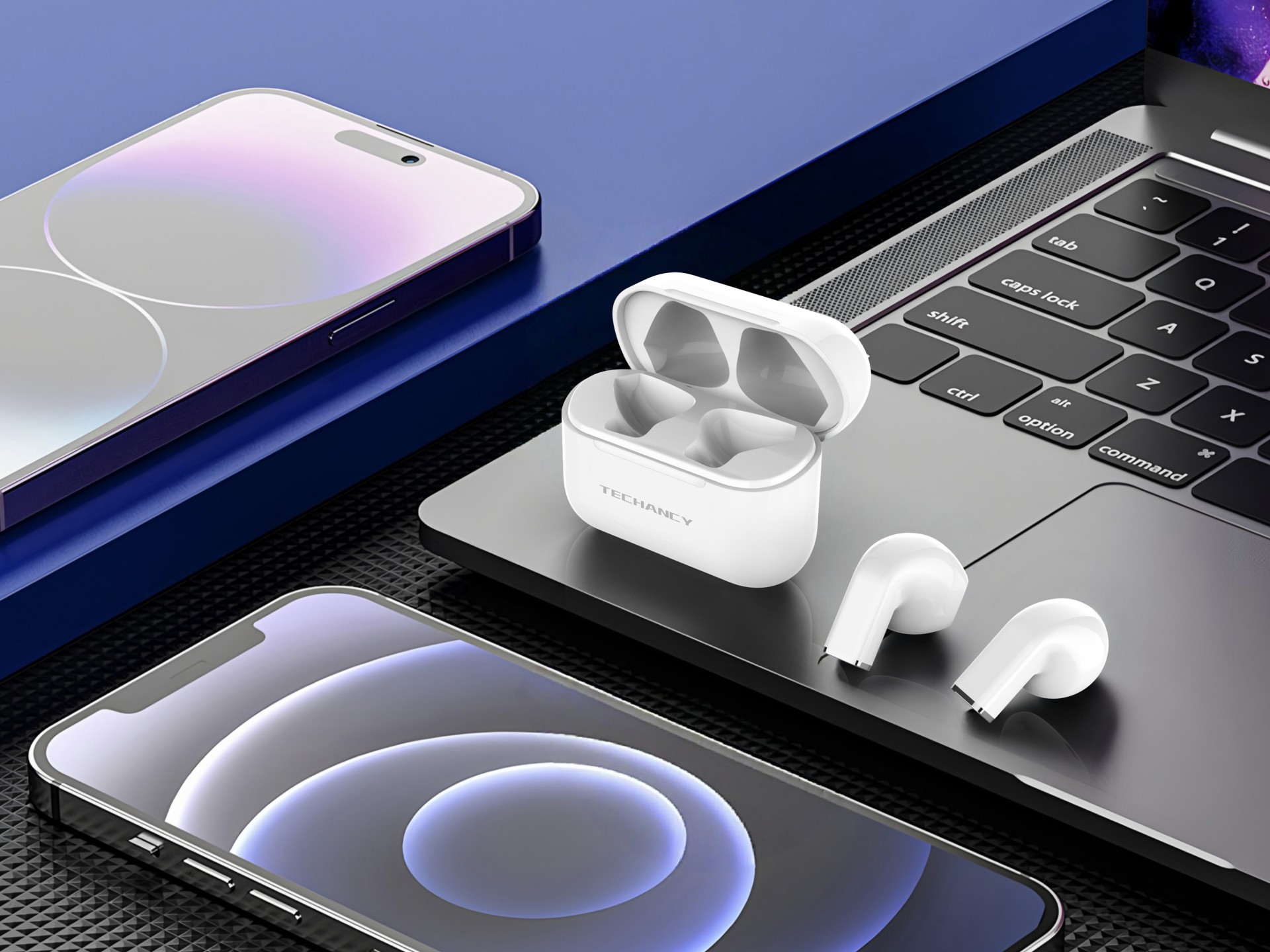Techancy �couteurs TWS KP2713 Bluetooth 5.4 V�ritable sans fil USB-C 4 h d'autonomie Connexion stabl
