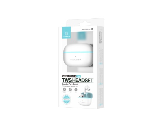 Techancy Auricolari Bluetooth TWS KP2714 Connessione 5.3 10 m USB-C 4 h di autonomia Suono nitido Co Techancy Auricolari Bluetooth TWS KP2714 Connessione 5.3 10 m USB-C 4 h di autonomia Suono nitido Co
