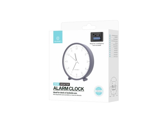 Techancy Mini Table Alarm Clock ME2624 Silent Large Numbers HD Mirror ABS Body Portable for Bedroom 